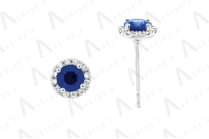 18 KARAT DIAMOND AND GEMSTONE EARRING