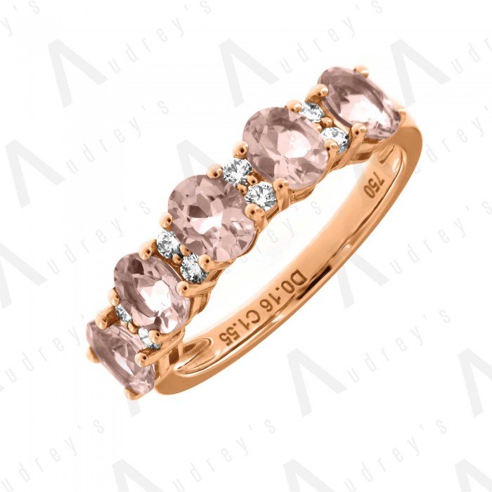 18 KARAT DIAMOND AND GEMSTONE RING