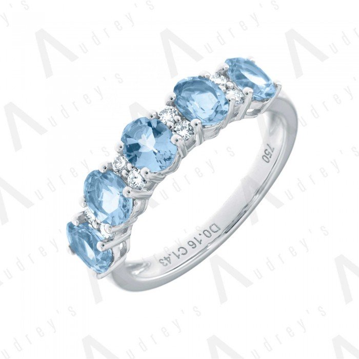 18 KARAT DIAMOND AND GEMSTONE RING