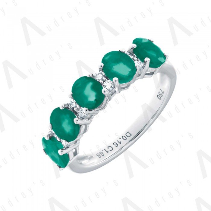 18 KARAT DIAMOND AND GEMSTONE RING