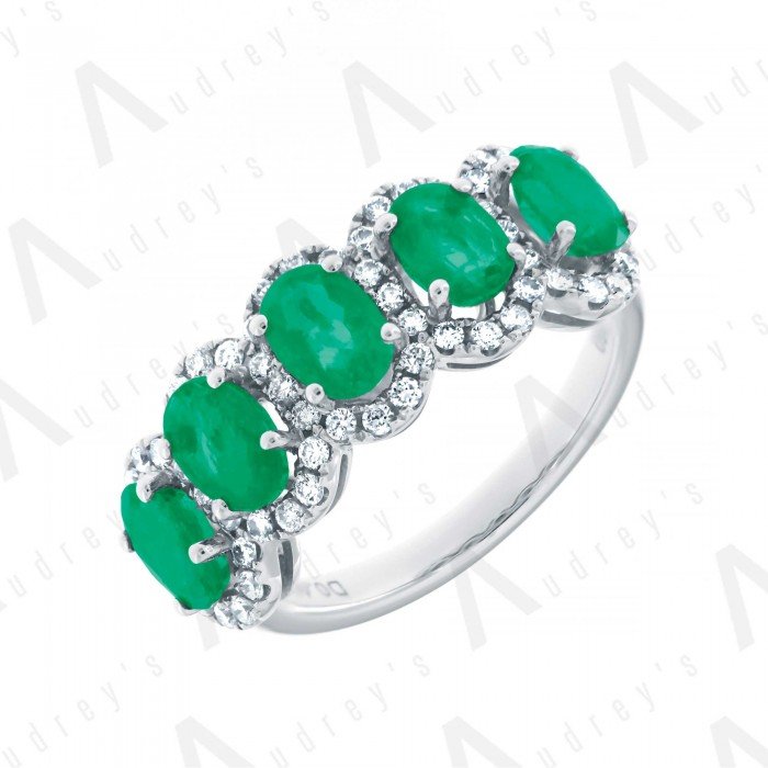 18 KARAT DIAMOND AND GEMSTONE RING