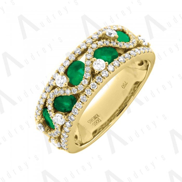 18 KARAT DIAMOND AND GEMSTONE RING