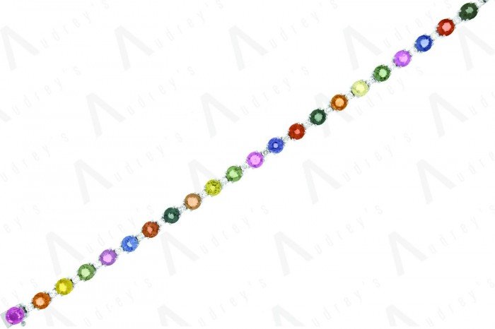 18 KARAT DIAMOND AND GEMSTONE BRACELET