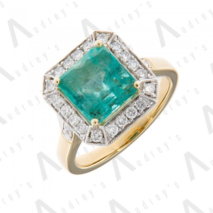 18 KARAT DIAMOND AND GEMSTONE RING