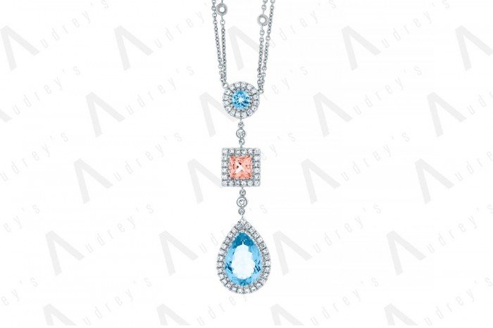 18 KARAT DIAMOND AND GEMSTONE NECKLACE