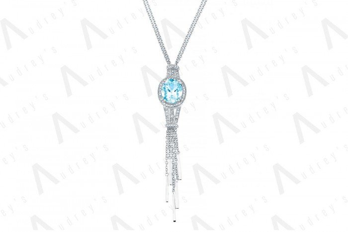 18 KARAT DIAMOND AND GEMSTONE NECKLACE