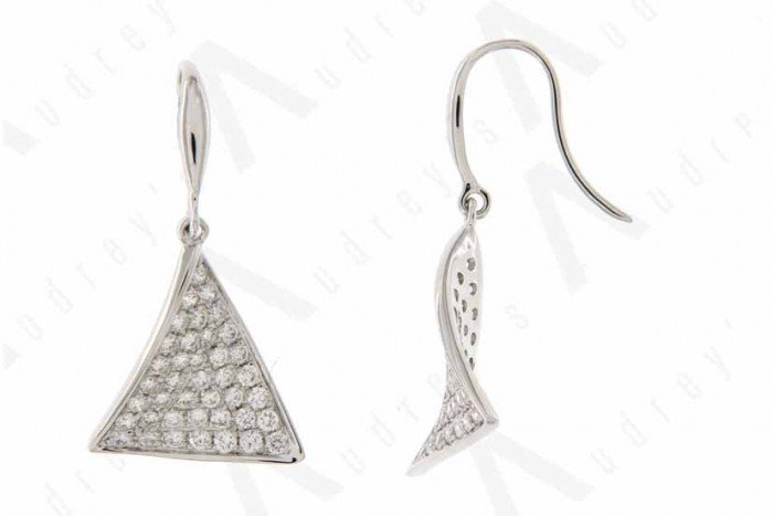 18K WHITE GOLD DIAMOND EARRING