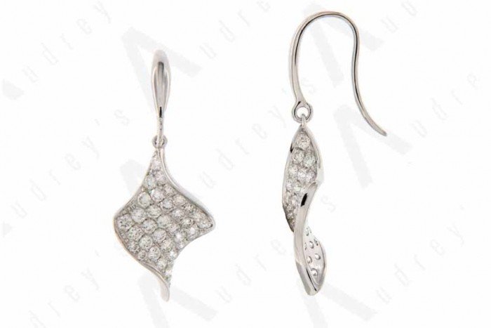 18K WHITE GOLD DIAMOND EARRING