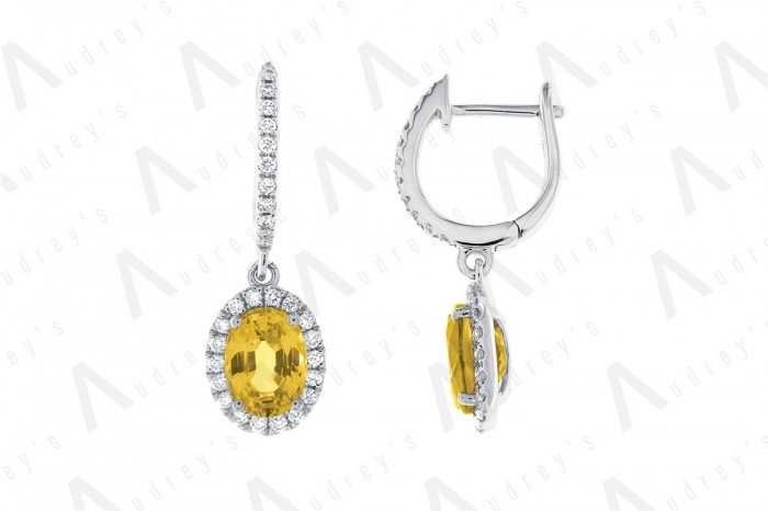 18 KARAT DIAMOND AND GEMSTONE EARRING