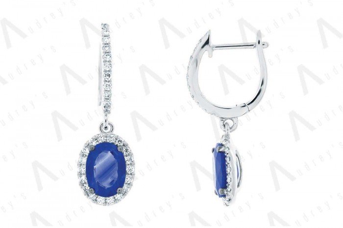 18 KARAT DIAMOND AND GEMSTONE EARRING