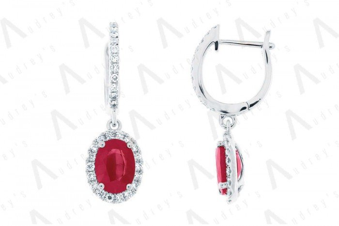 18 KARAT DIAMOND AND GEMSTONE EARRING