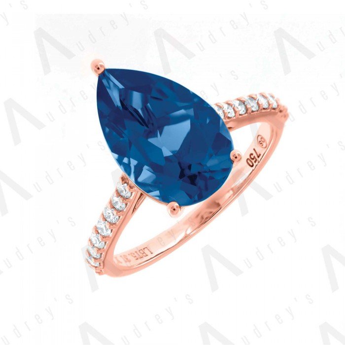 18 KARAT DIAMOND AND GEMSTONE RING