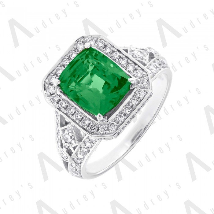 18 KARAT DIAMOND AND GEMSTONE RING
