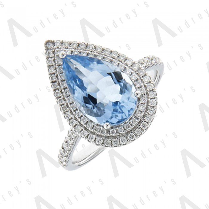 18 KARAT DIAMOND AND GEMSTONE RING