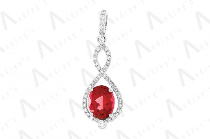 18 KARAT DIAMOND AND GEMSTONE PENDANT