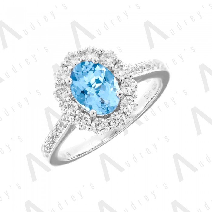 18 KARAT DIAMOND AND GEMSTONE RING