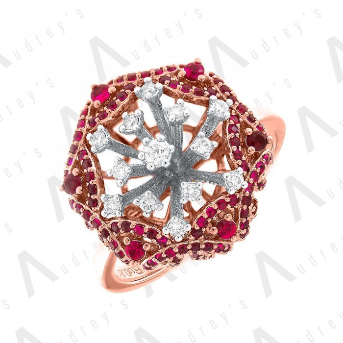 18 KARAT DIAMOND AND GEMSTONE RING