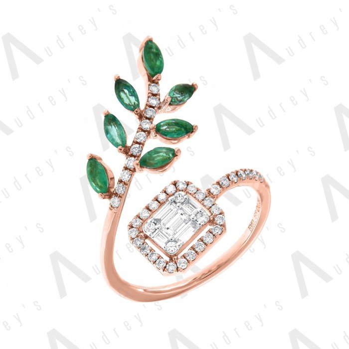 18 KARAT DIAMOND AND GEMSTONE RING