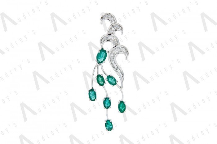 18 KARAT DIAMOND AND GEMSTONE PENDANT