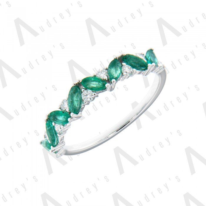 18 KARAT DIAMOND AND GEMSTONE RING
