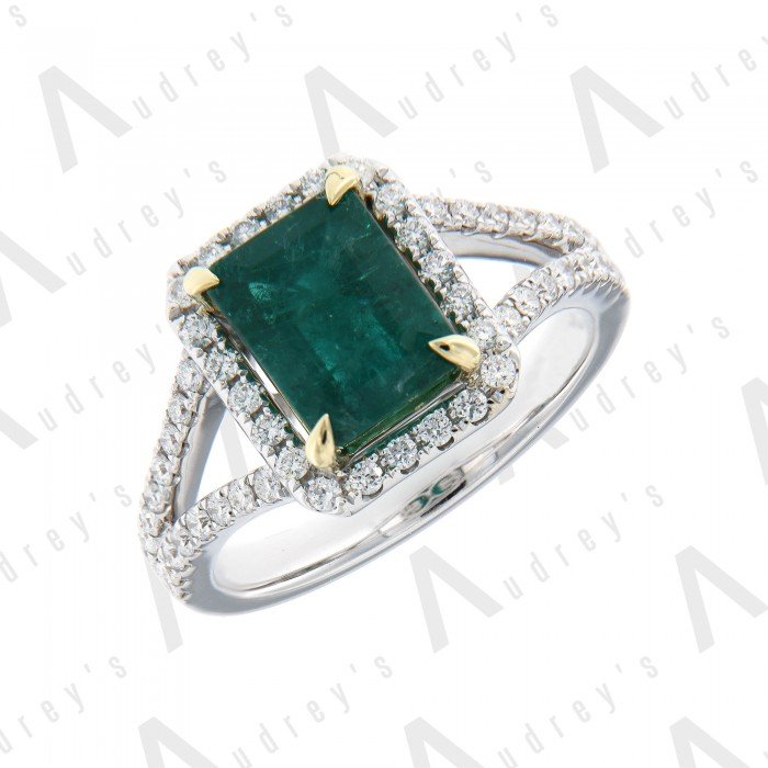 18 KARAT DIAMOND AND GEMSTONE RING