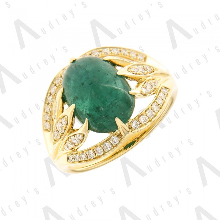 18 KARAT DIAMOND AND GEMSTONE RING