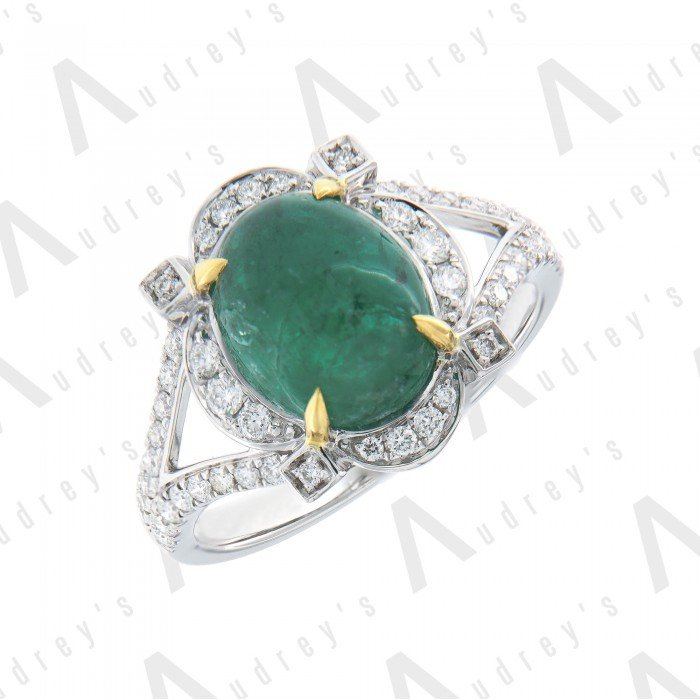 18 KARAT DIAMOND AND GEMSTONE RING