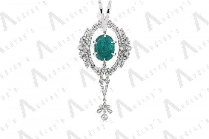 18 KARAT DIAMOND AND GEMSTONE PENDANT