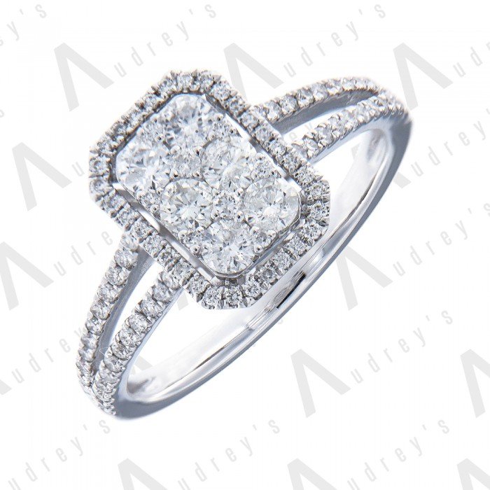 18K WHITE GOLD DIAMOND RING