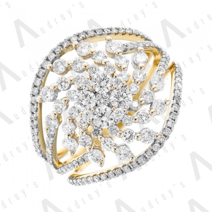 18K YELLOW GOLD DIAMOND RING