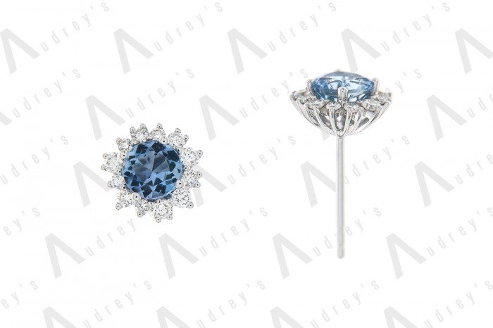 18 KARAT DIAMOND AND GEMSTONE EARRING