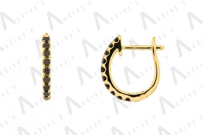 18 KARAT BLACK DIAMOND EARRING