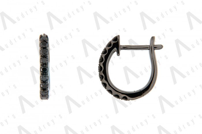 18 KARAT BLACK GOLD DIAMOND EARRING