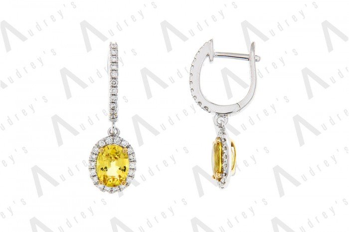 18 KARAT DIAMOND AND GEMSTONE EARRING