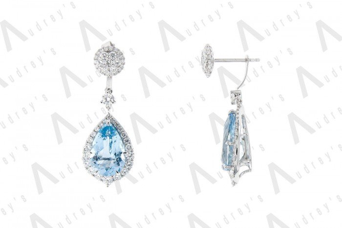 18 KARAT DIAMOND AND GEMSTONE EARRING