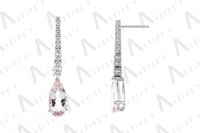 18 KARAT DIAMOND AND GEMSTONE EARRING