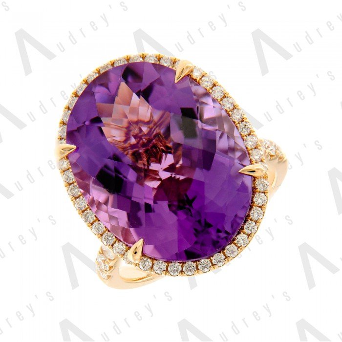 18 KARAT DIAMOND AND GEMSTONE RING