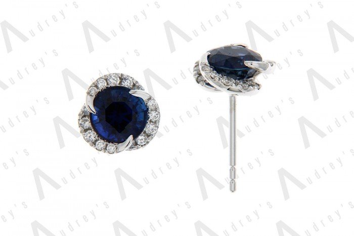 18 KARAT DIAMOND AND GEMSTONE EARRING