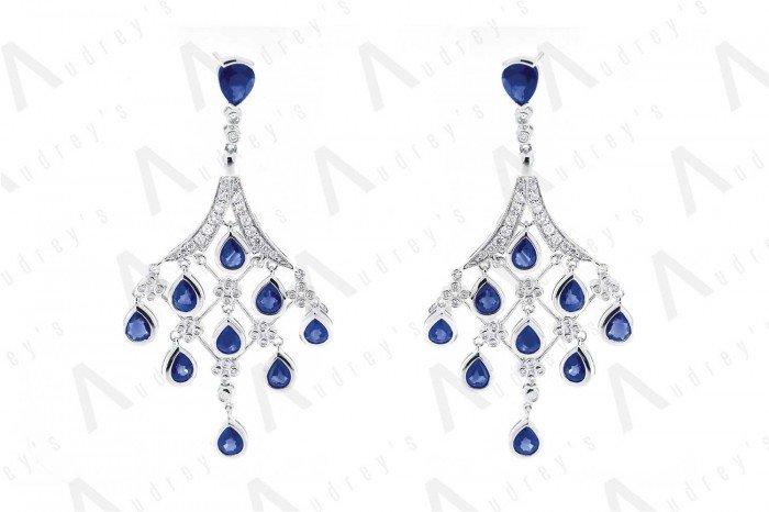 18 KARAT DIAMOND AND GEMSTONE EARRING