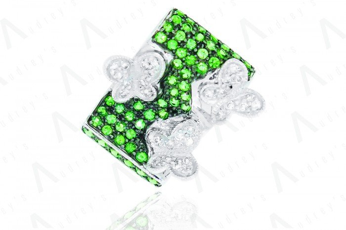 18 KARAT DIAMOND AND COLOR STONE PENDANT
