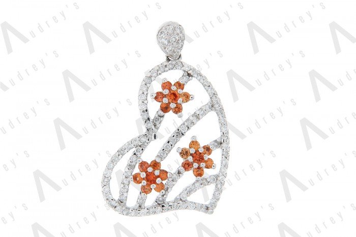 18 KARAT DIAMOND AND GEMSTONE PENDANT