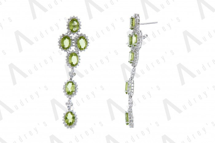 18 KARAT DIAMOND AND GEMSTONE EARRING