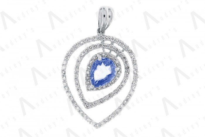 18 KARAT DIAMOND AND GEMSTONE PENDANT