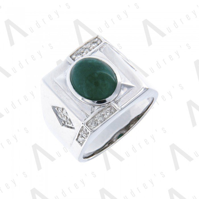 9 KARAT DIAMOND AND GEMSTONE RING