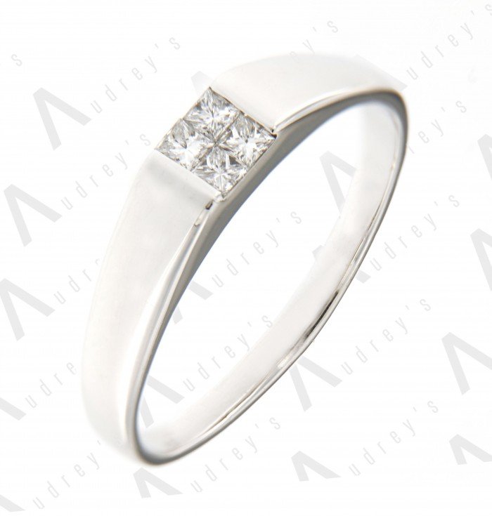 18K WHITE GOLD DIAMOND BAND