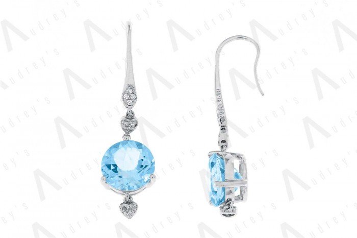 9 KARAT DIAMOND AND GEMSTONE EARRING