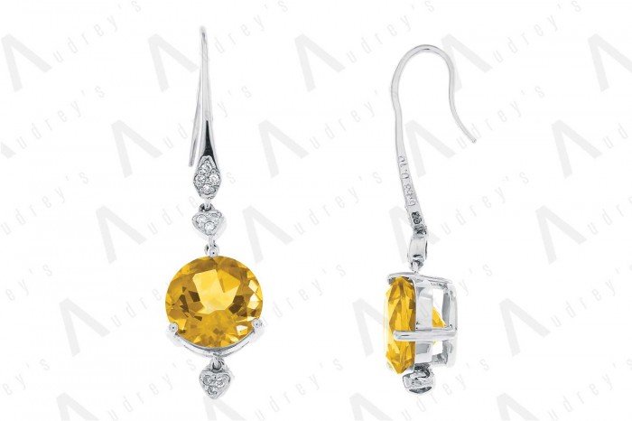 9 KARAT DIAMOND AND GEMSTONE EARRING