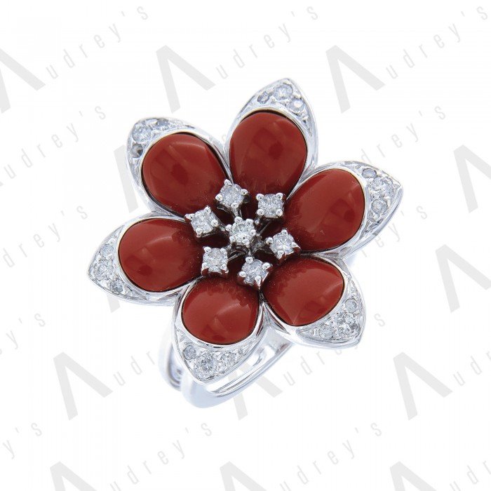 9 KARAT DIAMOND AND COLOR STONE RING