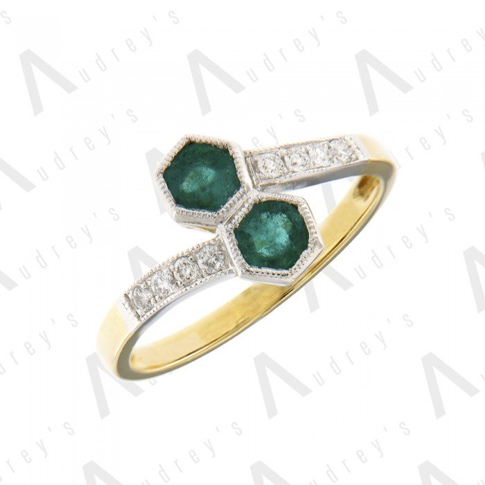18 KARAT DIAMOND AND GEMSTONE RING