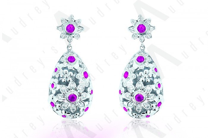 18K WHITE GOLD EARRING